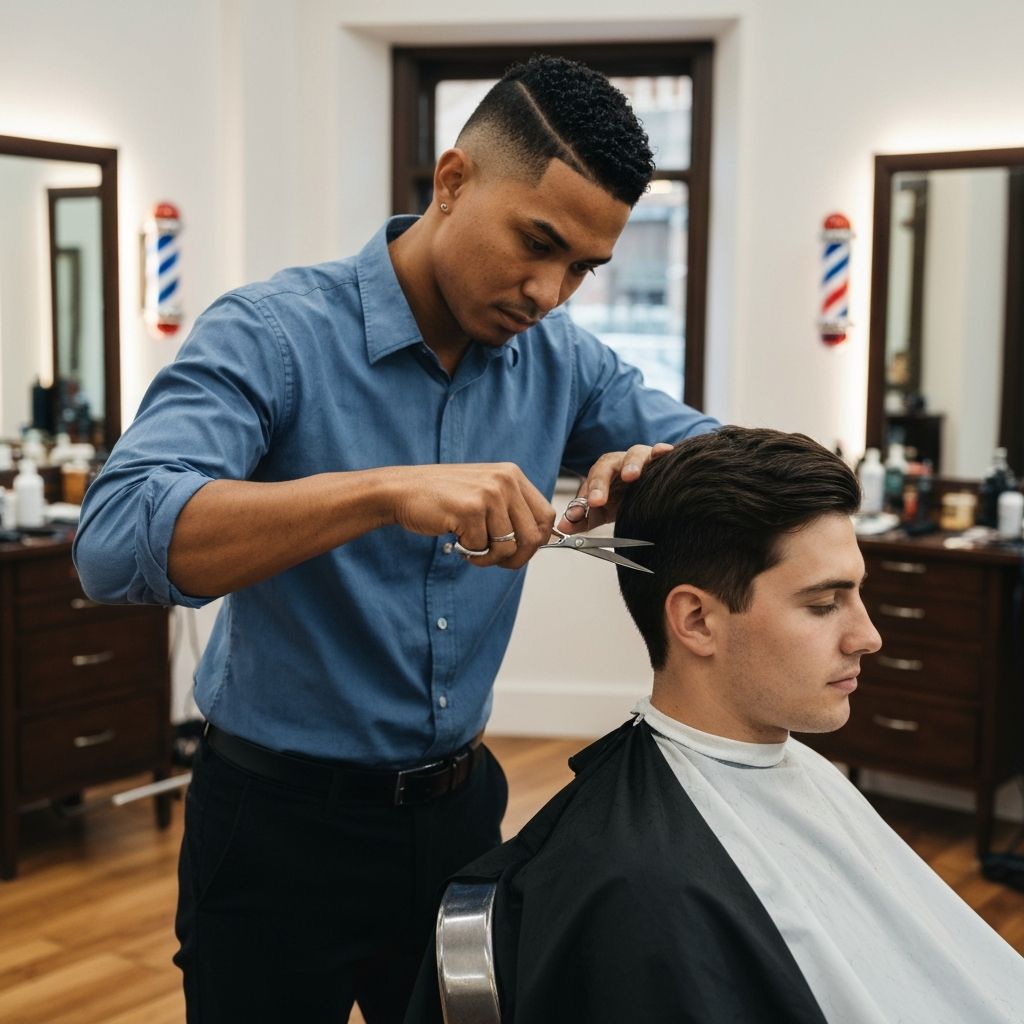 Professional fade haircut